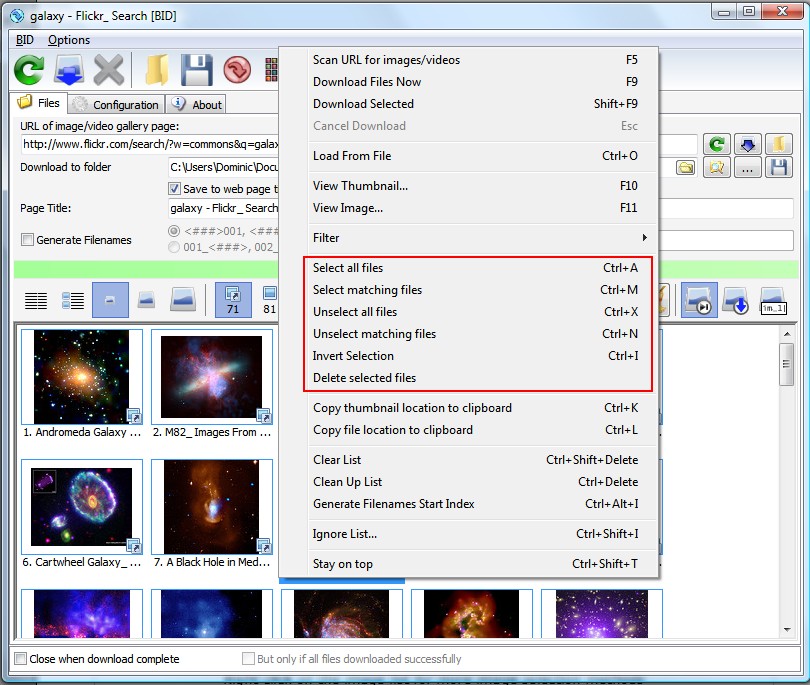 BID image selection methods BID image selection methods