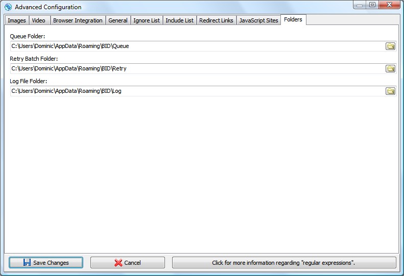 BID Advanced Config Folders