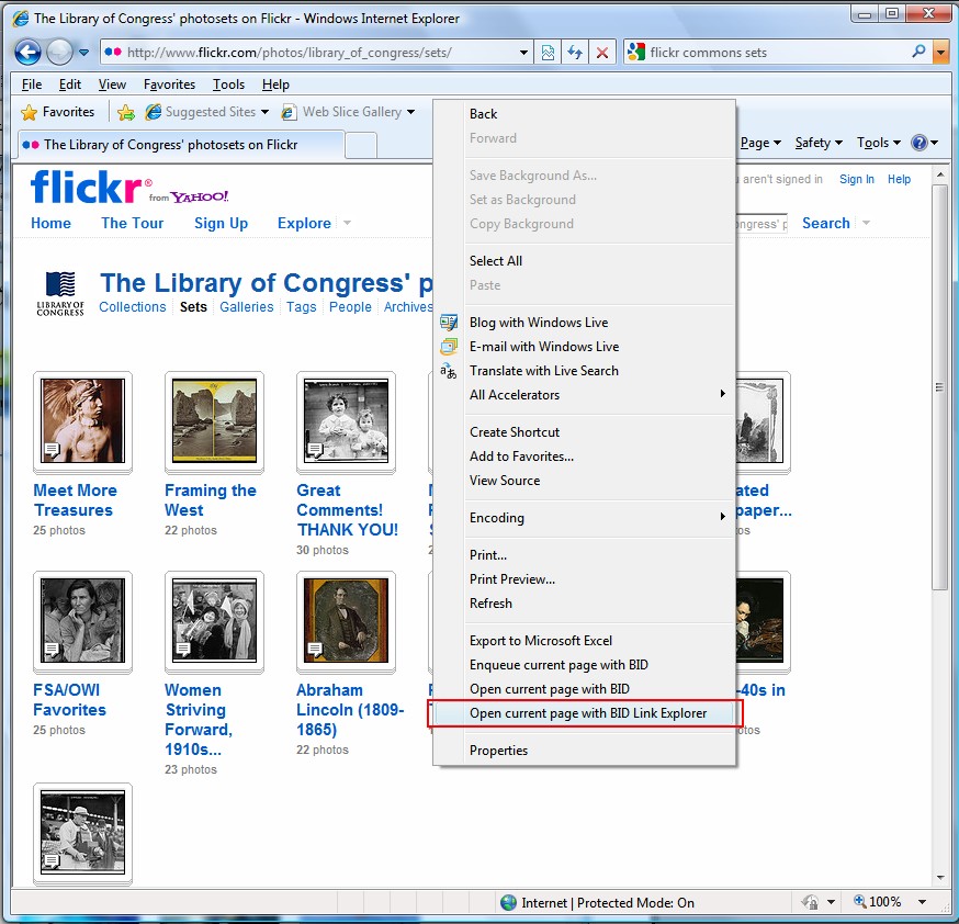 BID Link Explorer (right click menu)